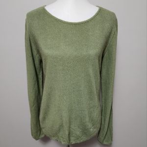 Sarah Arizona Pale Olive Chain Mail Sweater Size Small